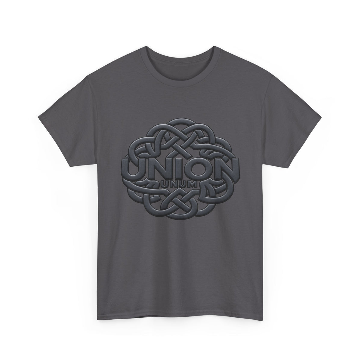UNION "UNUM" Embossed Heavyweight Tee – Black on Black