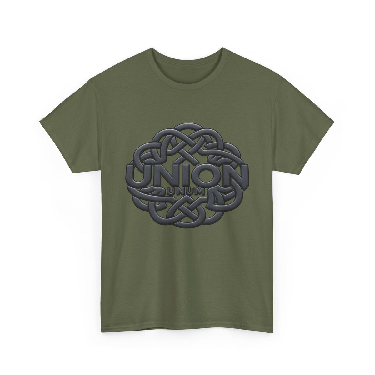 UNION "UNUM" Embossed Heavyweight Tee – Black on Black
