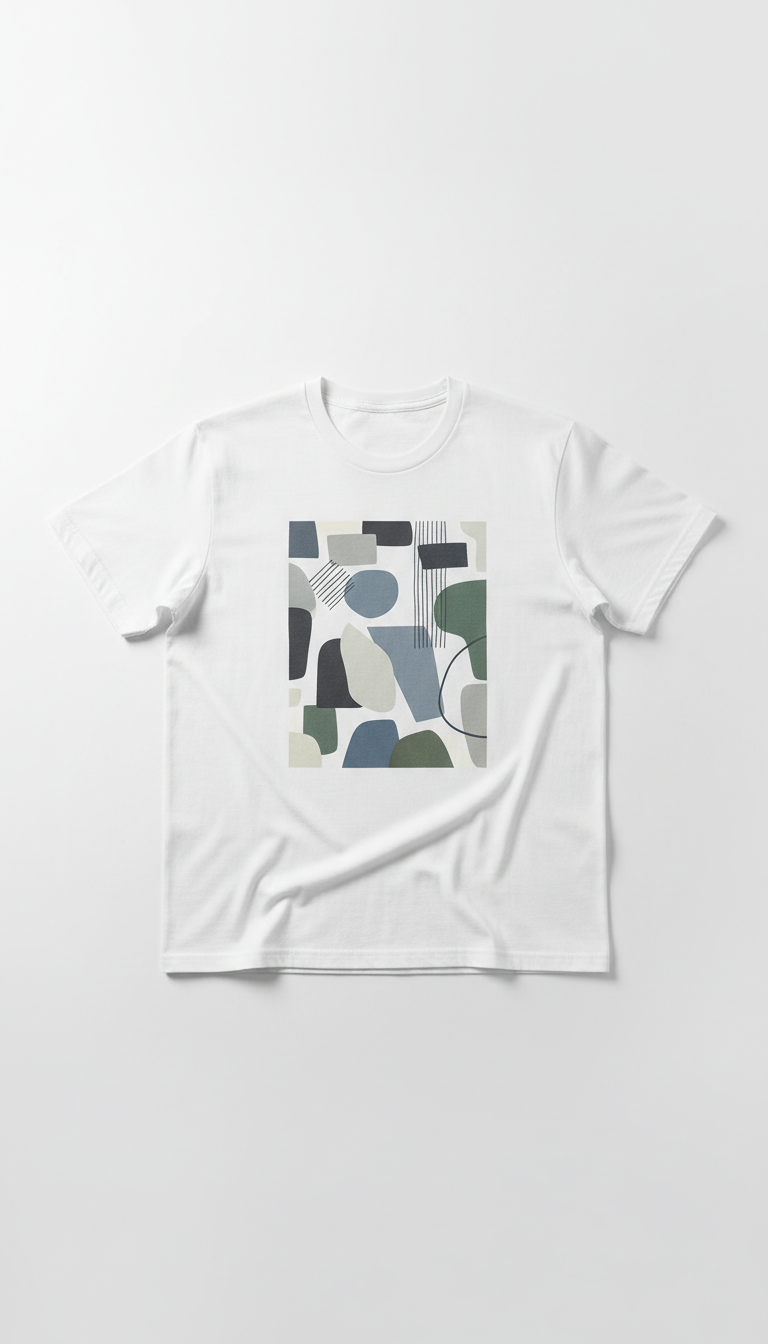 White cotton t-shirt with custom print